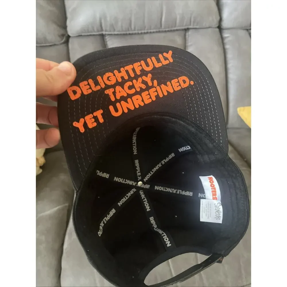 Hooters Snapback Baseball Cap Men's Adjustable Black. Ripple Junction/Spencer’s